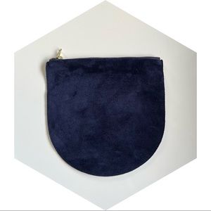 Blue Suede rare U pouch leather Baggu